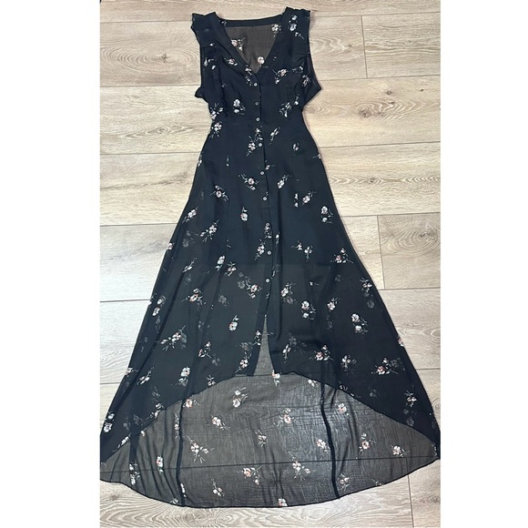 Abercrombie & Fitch Dresses & Skirts - Abercrombie & Fitch Floral Sheer Hi-Low Button Up Maxi Dress
